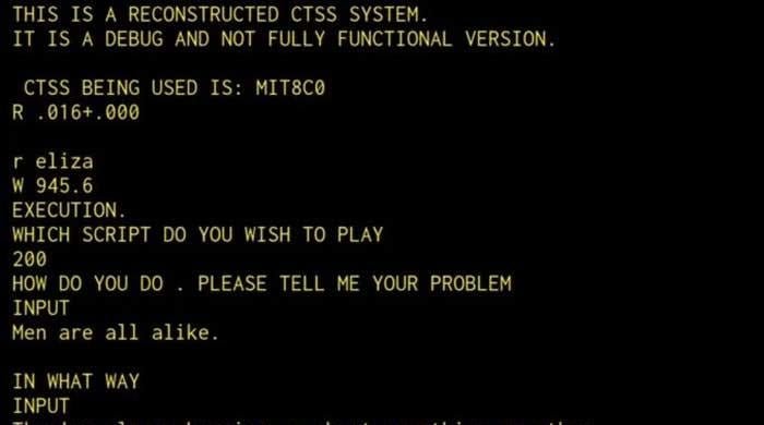 World’s first chatbot ‘ELIZA’ ressurected from 60-year-old computer code