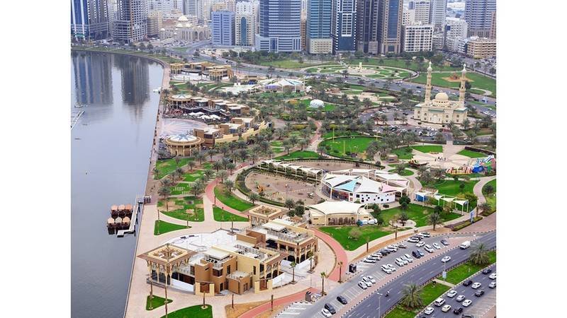 Water metaphor facade … stunning views of Sharjah