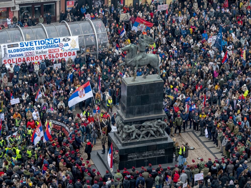 Thousands protest in Serbia to honour railway station disaster victims | Protests News