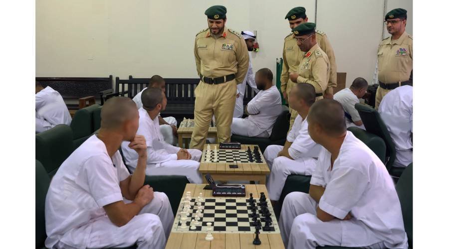 Dubai Police concludes the chess competition between the inmates of the penal institutions