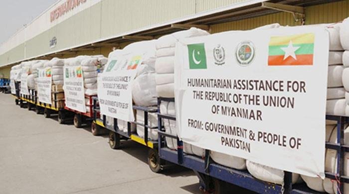 Pakistan dispatches relief consignment for quake-hit Myanmar