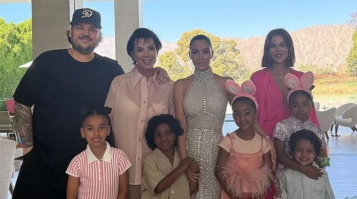 Rob Kardashian pops up in a rare Easter appearance with the Kardashian clan