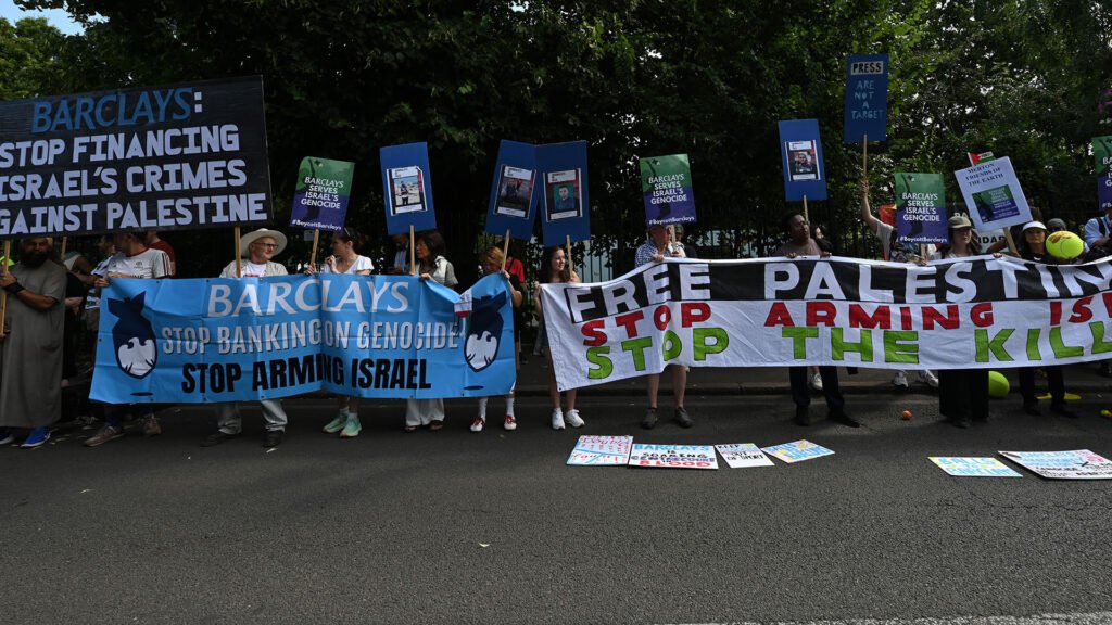 Pro-Palestine protesters at Wimbledon over Barclays sponsorship | Tennis
