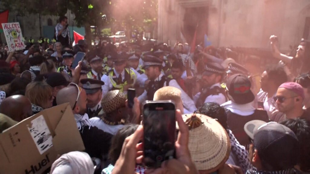 Protesters arrested in the UK for supporting banned Palestine Action group