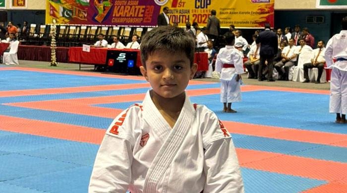 Pakistan’s Huzaifa Arshad wins gold at South Asian Karate Championship