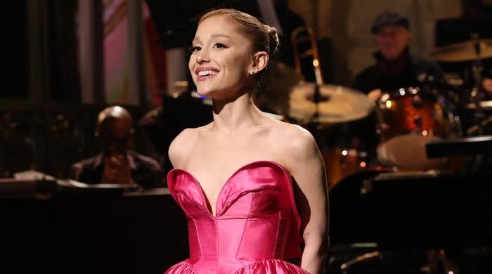 Ariana Grande shares playful moment with ‘SNL’ star cast after emotional show