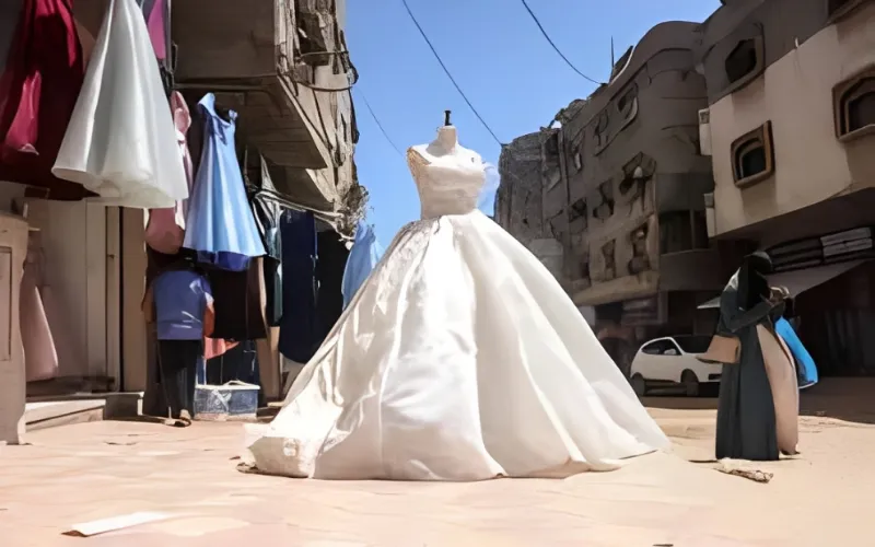 Gaza creative fashion wave turns waste materials into stylish girls dresses