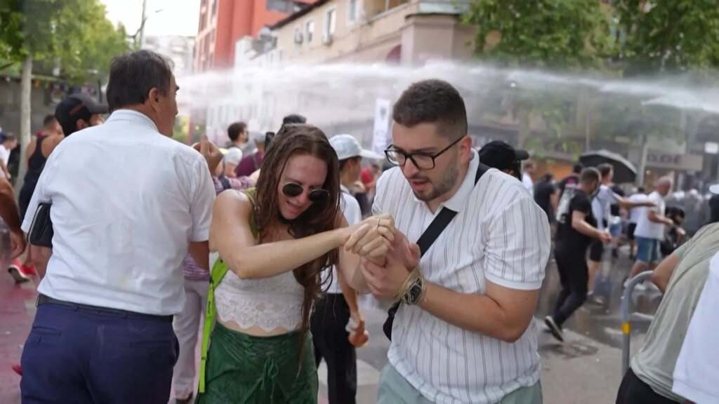 Albanian police use water cannon on protesters over Kushner-linked resort | Politics
