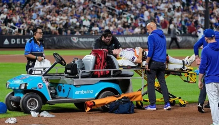 Mets’ Jared Young taken to hospital after brutal on-field collision with pitcher Nolan McLean