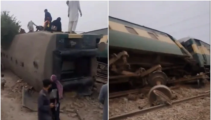 At least four killed as Rehman Baba Express derails near Multan, several injured