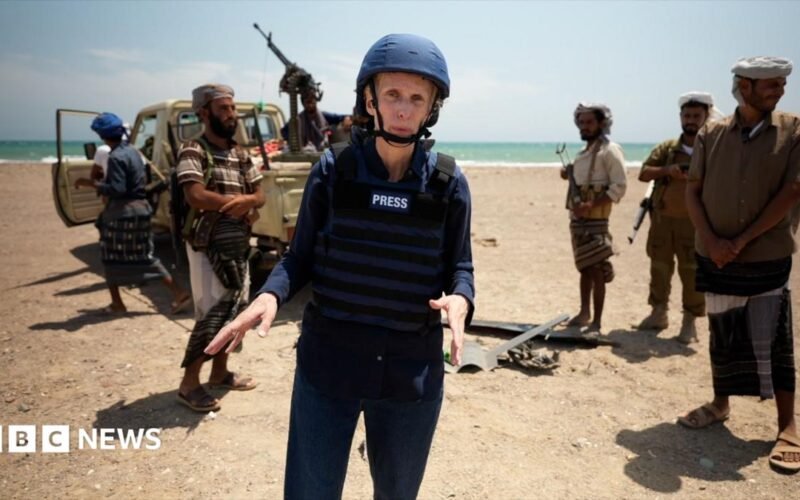 BBC’s Orla Guerin travels with Yemen’s southern national security forces through desert battlefield