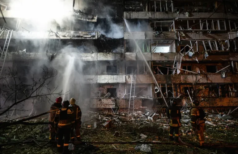 ‘Massive’ Russian attack on Ukraine kills at least six, cuts power in Kyiv