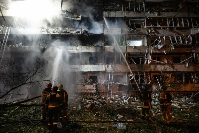 ‘Massive’ Russian attack on Ukraine kills at least six, cuts power in Kyiv