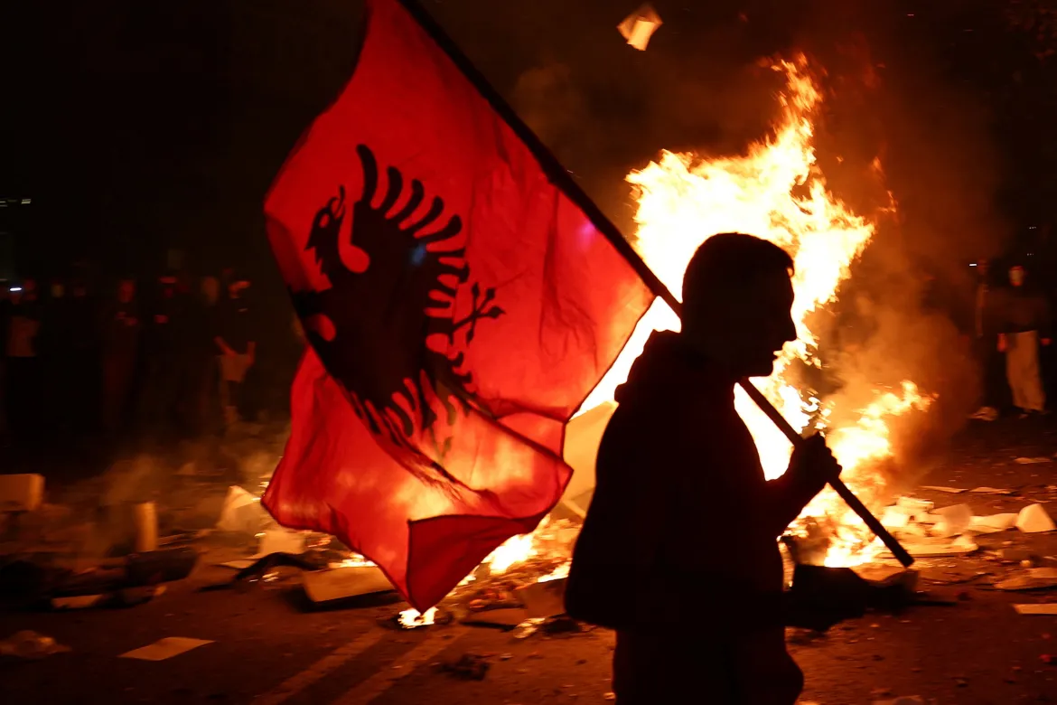Photos: Student protest in Albania prompts violent clashes with police