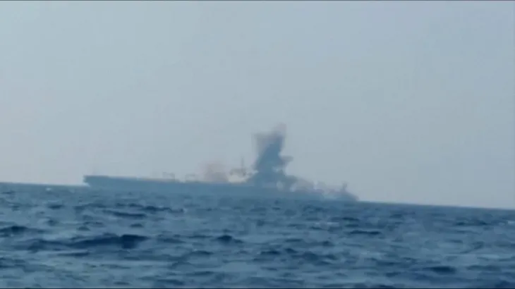 Iranian TV airs video said to show tanker explosion in Hormuz