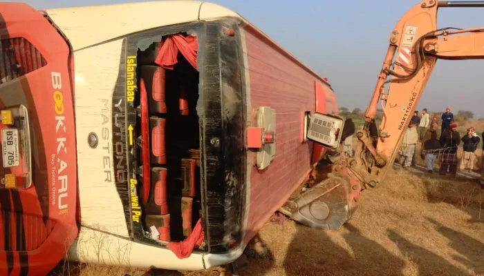 Five killed, more than 27 injured as bus plunges into drain in Hafizabad Updated 6 hours ago