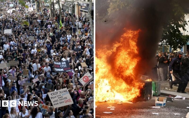 Watch: Riot police clash with school protesters and use tear gas in France