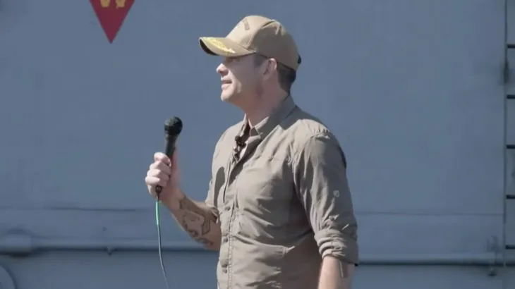 Hegseth address sailors in pushup apology and Trump impression