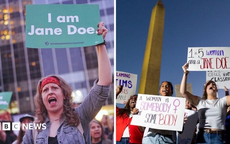 Watch: ‘I am Jane Doe’ protests across US call for end to sexual violence